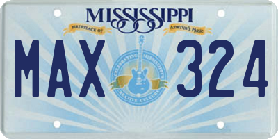 MS license plate MAX324