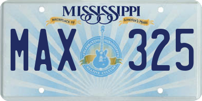 MS license plate MAX325