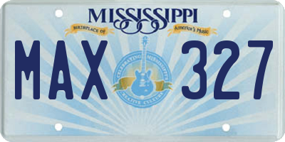 MS license plate MAX327