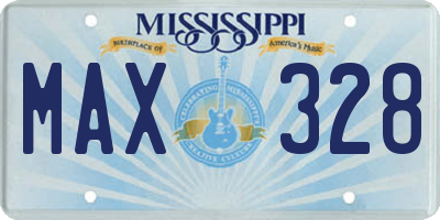 MS license plate MAX328