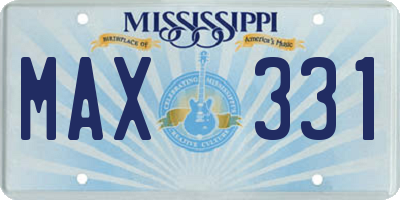 MS license plate MAX331