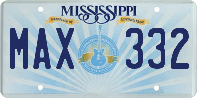 MS license plate MAX332