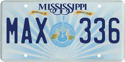 MS license plate MAX336