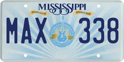 MS license plate MAX338