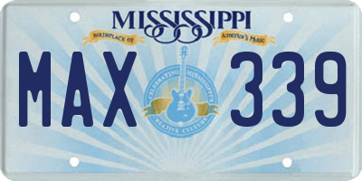 MS license plate MAX339