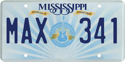 MS license plate MAX341