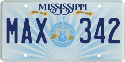 MS license plate MAX342