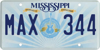 MS license plate MAX344