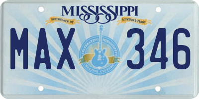 MS license plate MAX346