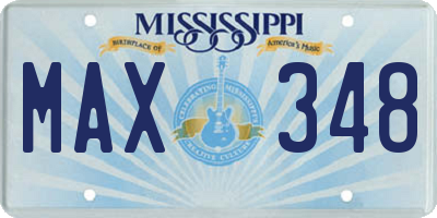MS license plate MAX348