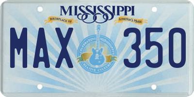 MS license plate MAX350