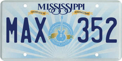 MS license plate MAX352