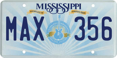 MS license plate MAX356