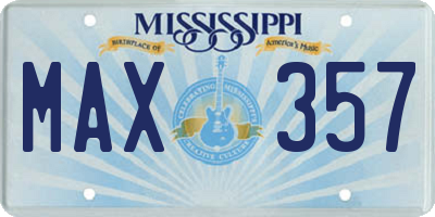 MS license plate MAX357