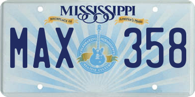 MS license plate MAX358