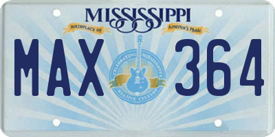 MS license plate MAX364