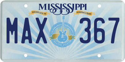 MS license plate MAX367