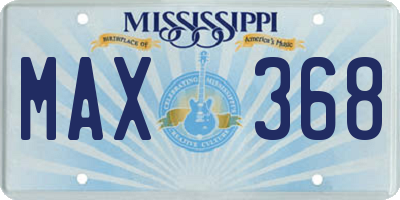 MS license plate MAX368