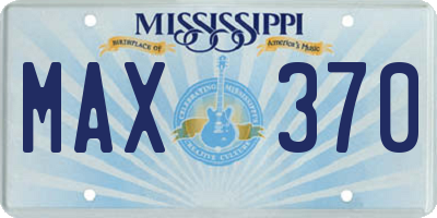 MS license plate MAX370