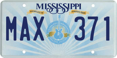 MS license plate MAX371