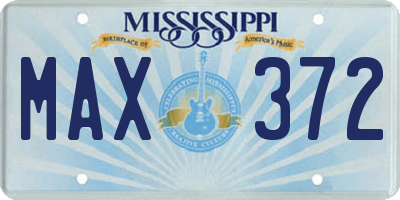 MS license plate MAX372