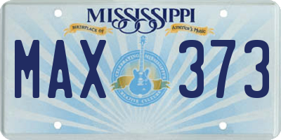 MS license plate MAX373