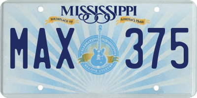MS license plate MAX375
