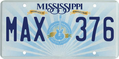 MS license plate MAX376