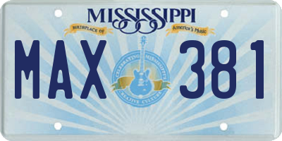 MS license plate MAX381