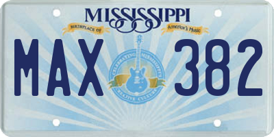 MS license plate MAX382