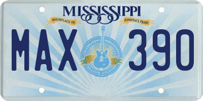 MS license plate MAX390