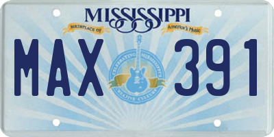 MS license plate MAX391