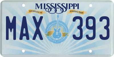 MS license plate MAX393