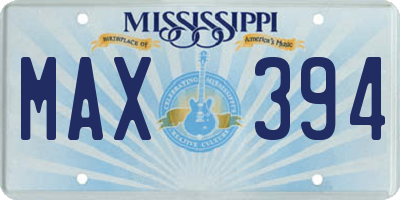 MS license plate MAX394