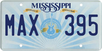 MS license plate MAX395