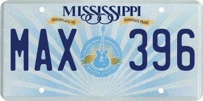 MS license plate MAX396