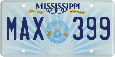 MS license plate MAX399