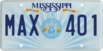 MS license plate MAX401