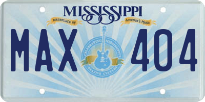 MS license plate MAX404
