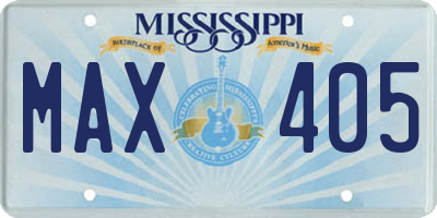MS license plate MAX405