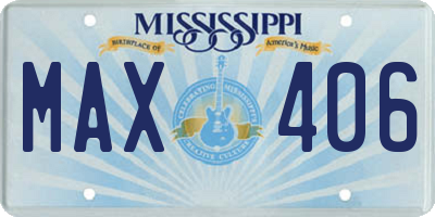 MS license plate MAX406