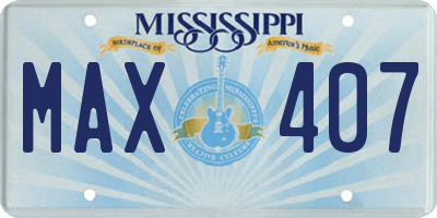 MS license plate MAX407