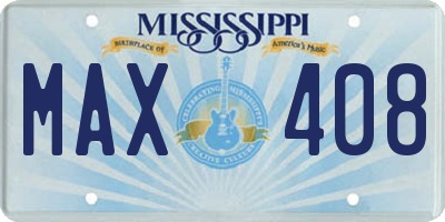 MS license plate MAX408