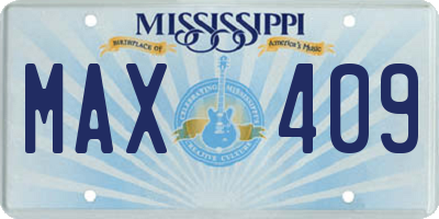 MS license plate MAX409