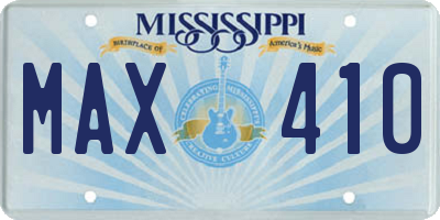 MS license plate MAX410