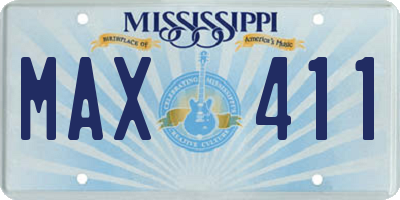 MS license plate MAX411