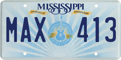MS license plate MAX413