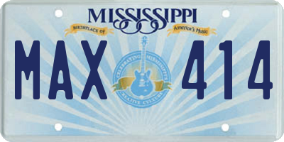 MS license plate MAX414