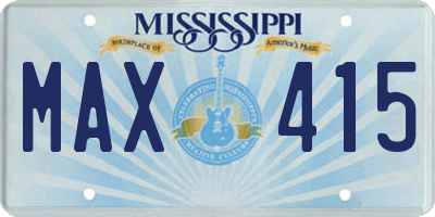 MS license plate MAX415