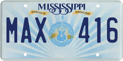 MS license plate MAX416